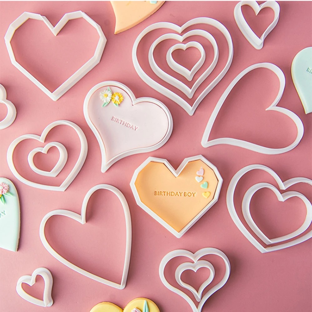 Baking Kitchen Diy - Cetakan Pemotong Kue Bentuk Hati 3D,