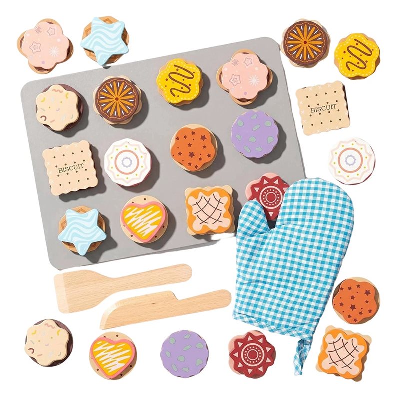 Kitchen Kids Baking Set - WOWFU-Set Makanan Mainan Kayu untuk Anak-Anak,