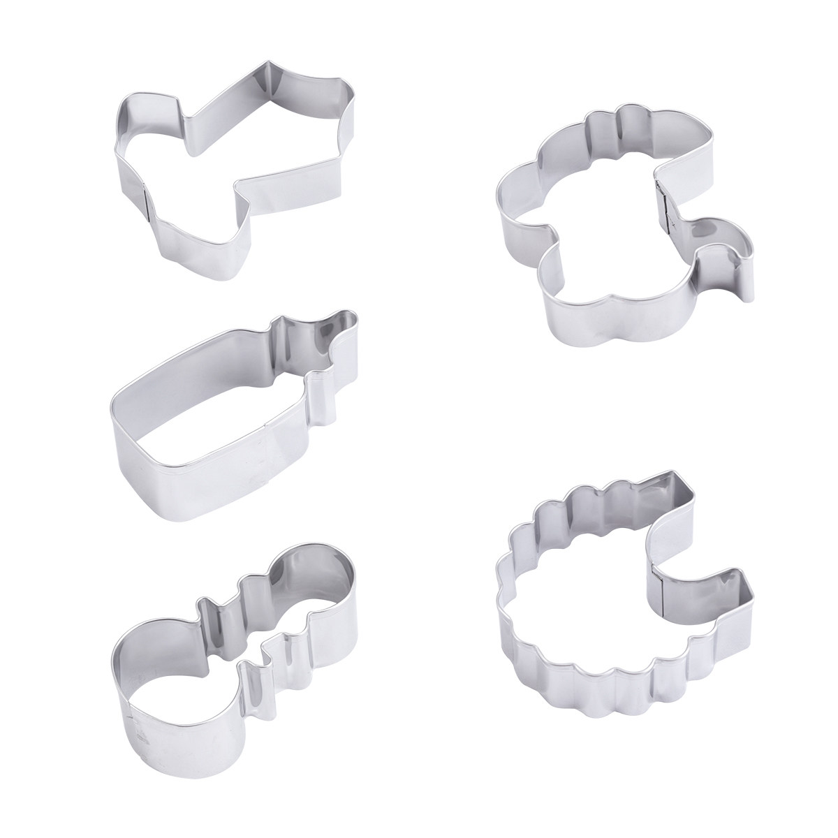 Baking Kitchen Diy - 5Pcs Set Cetakan Kue Kering Stainless