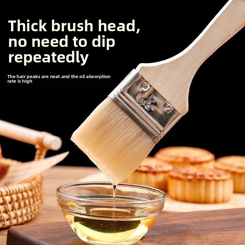 Sikat Wol Gagang Kayu Bulu Lem - Kitchen Baking Brush ulasan dan harga