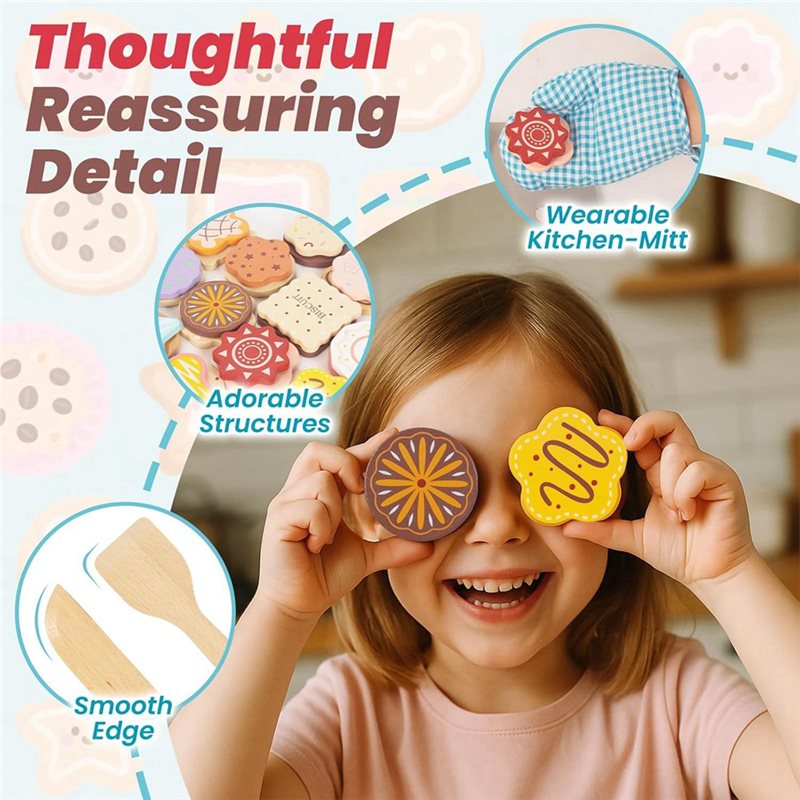 WOWFU-Set Makanan Mainan Kayu  - Kitchen Kids Baking Set ulasan dan harga