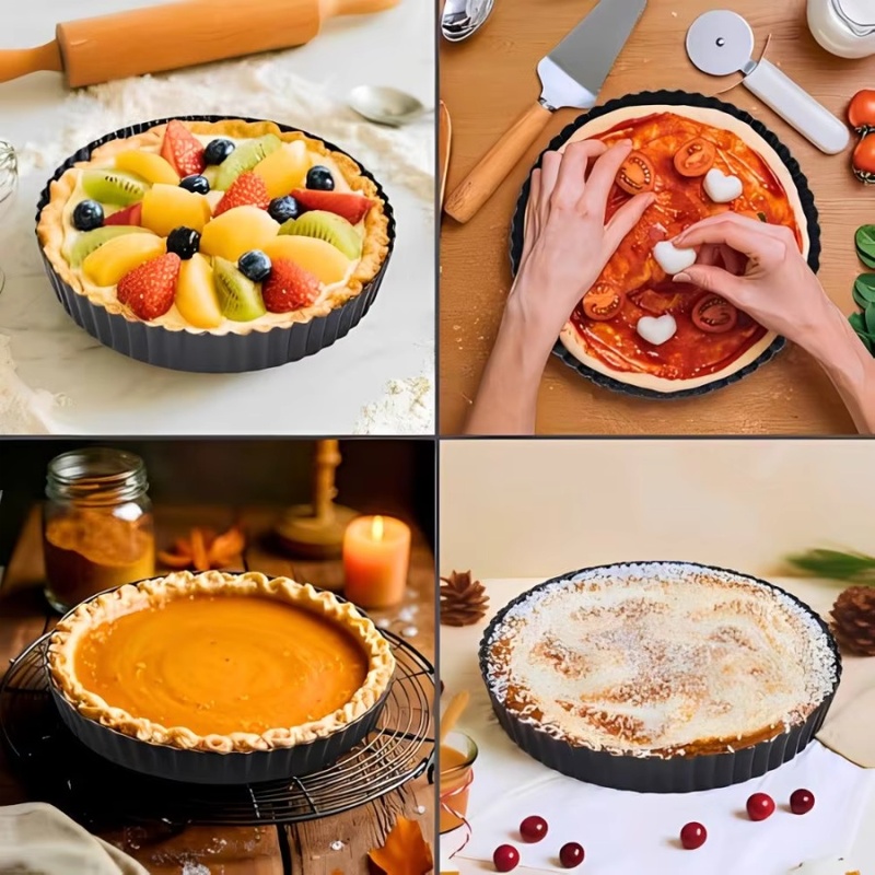 1pc Loyang Tart Beralur dengan - Kitchen Baking Pan ulasan dan harga